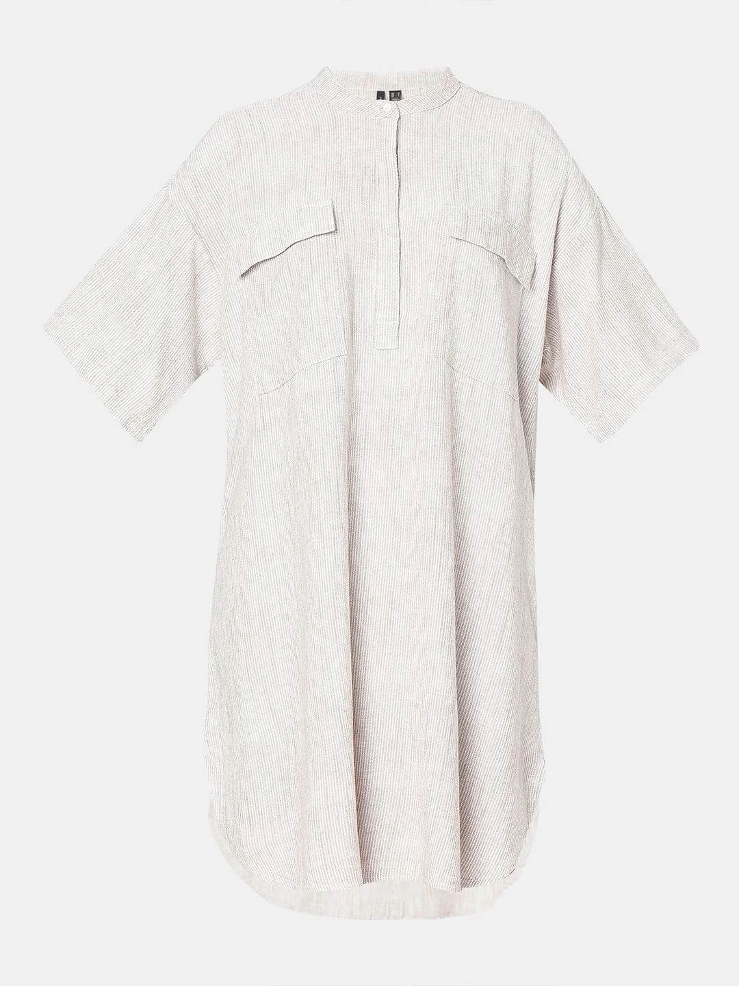 Light Brown Striped Tunic Dress - Image 7