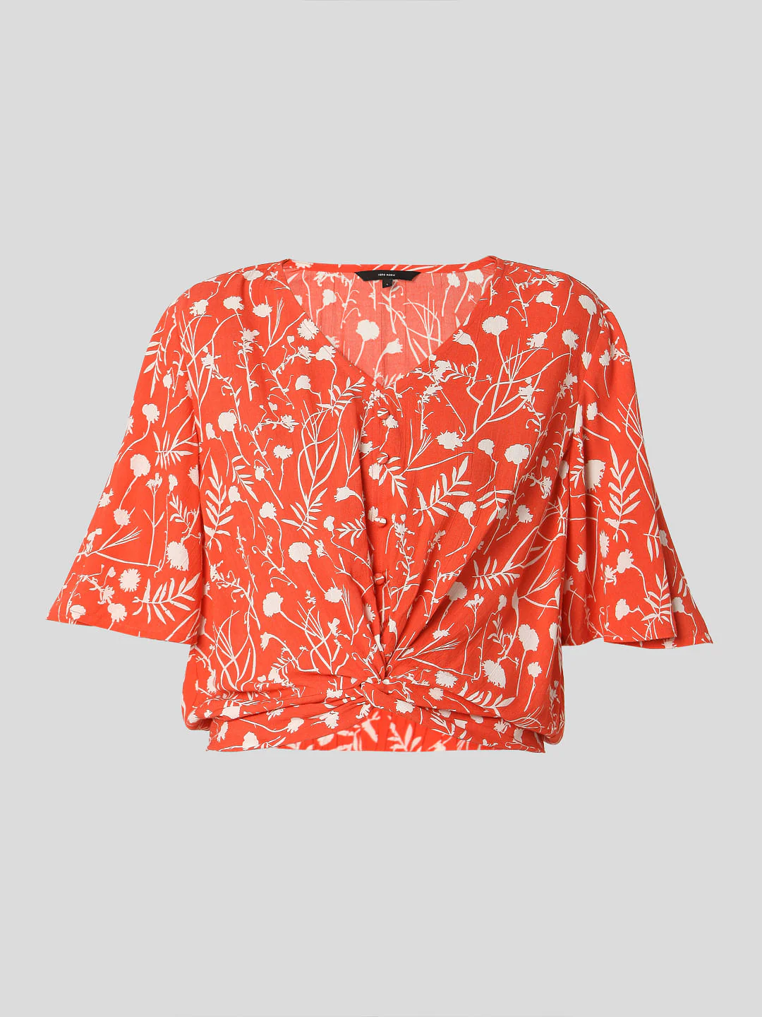 Orange Tropical Print Top - Image 7