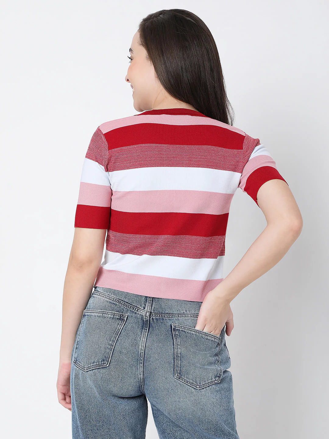 White Striped Knit Top - Image 4