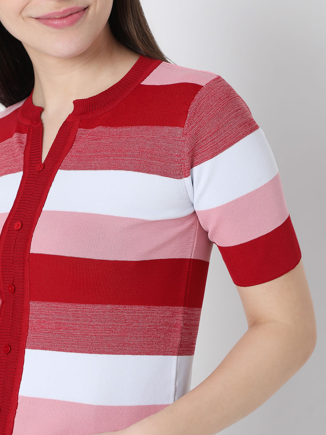 White Striped Knit Top - Image 6