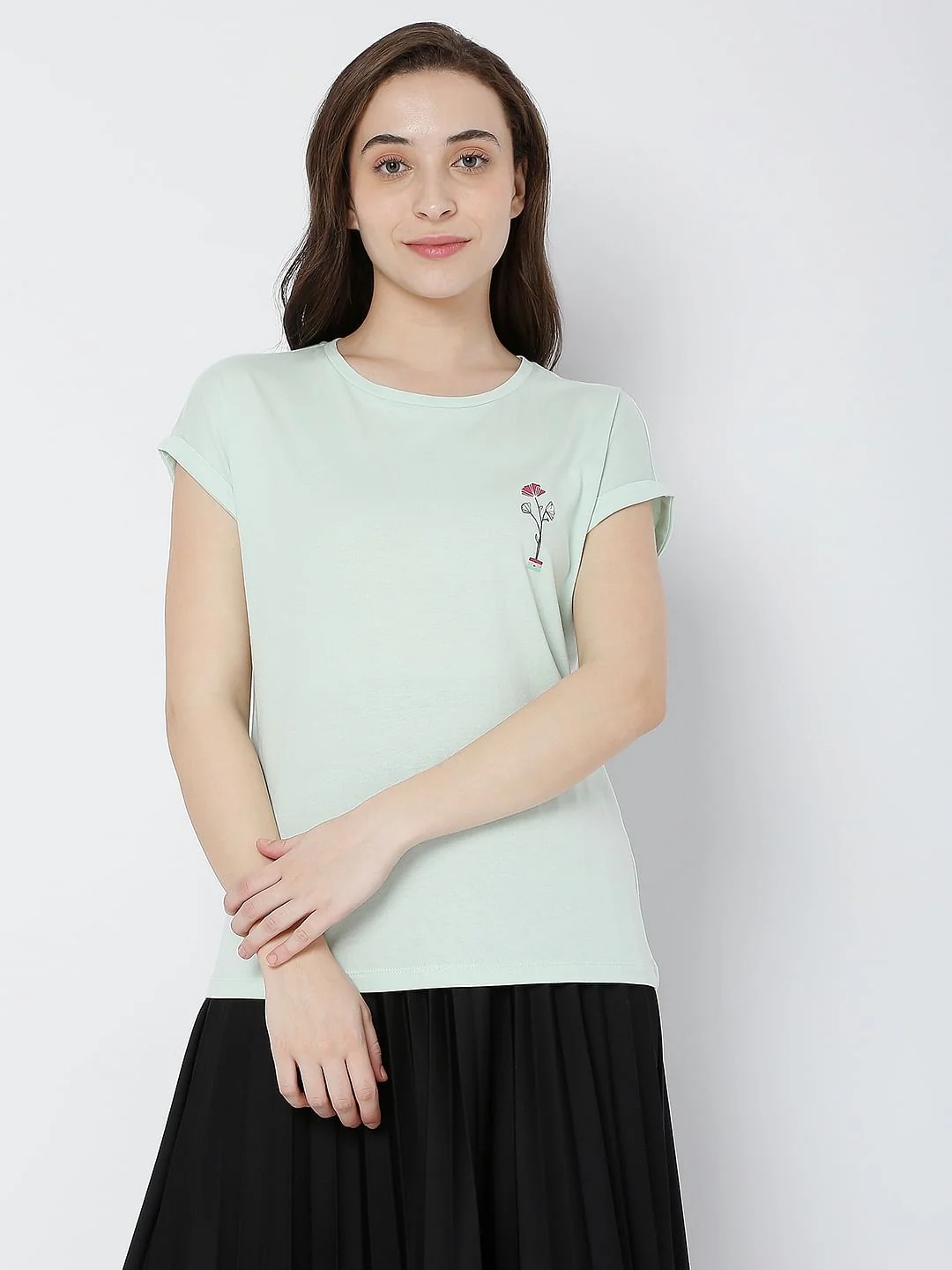 Green Floral Print T-Shirt - Image 7