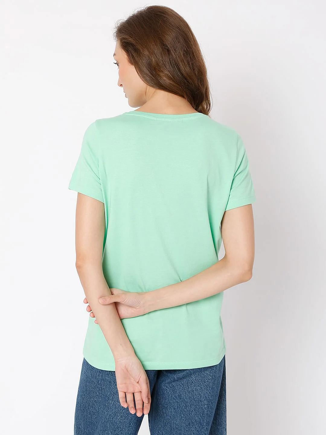 Green Text Print T-Shirt - Image 4