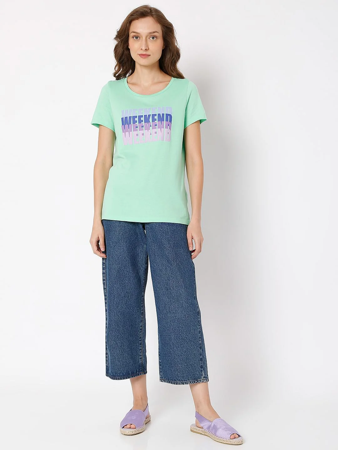 Green Text Print T-Shirt - Image 5