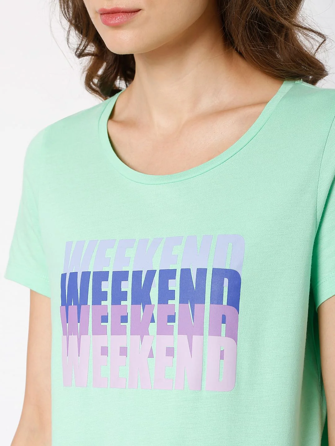 Green Text Print T-Shirt - Image 6