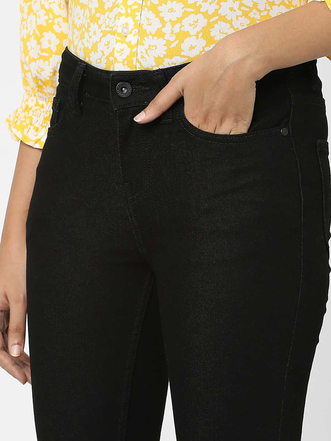 Black Mid Rise Wendy Skinny Jeans - Image 5