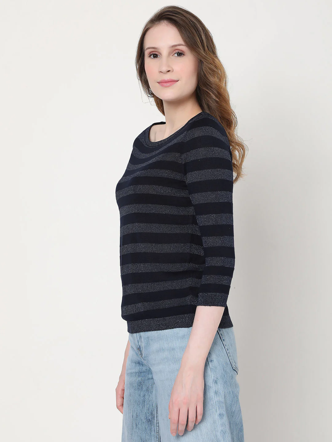 Blue Striped Knit Top - Image 3