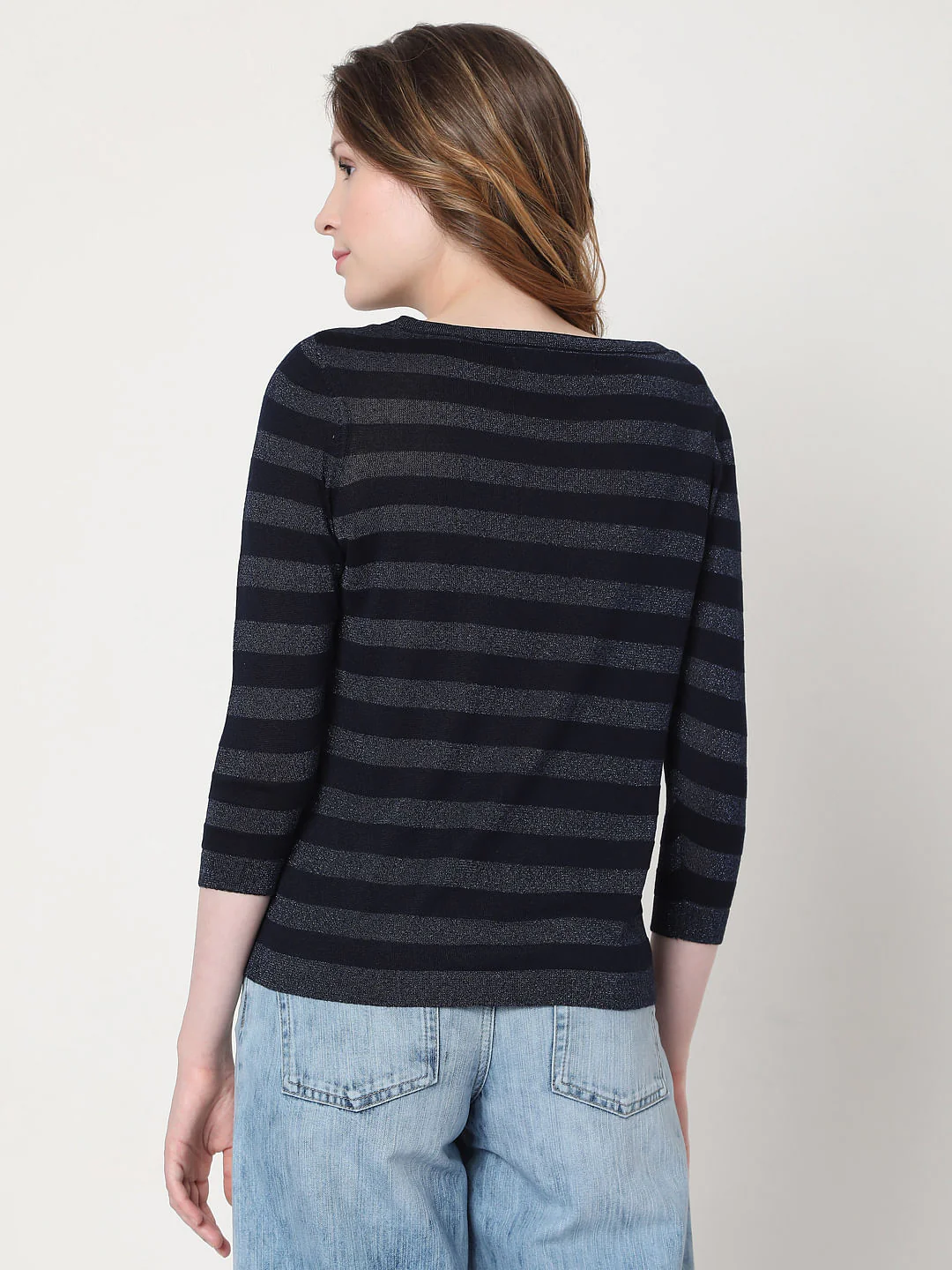 Blue Striped Knit Top - Image 4