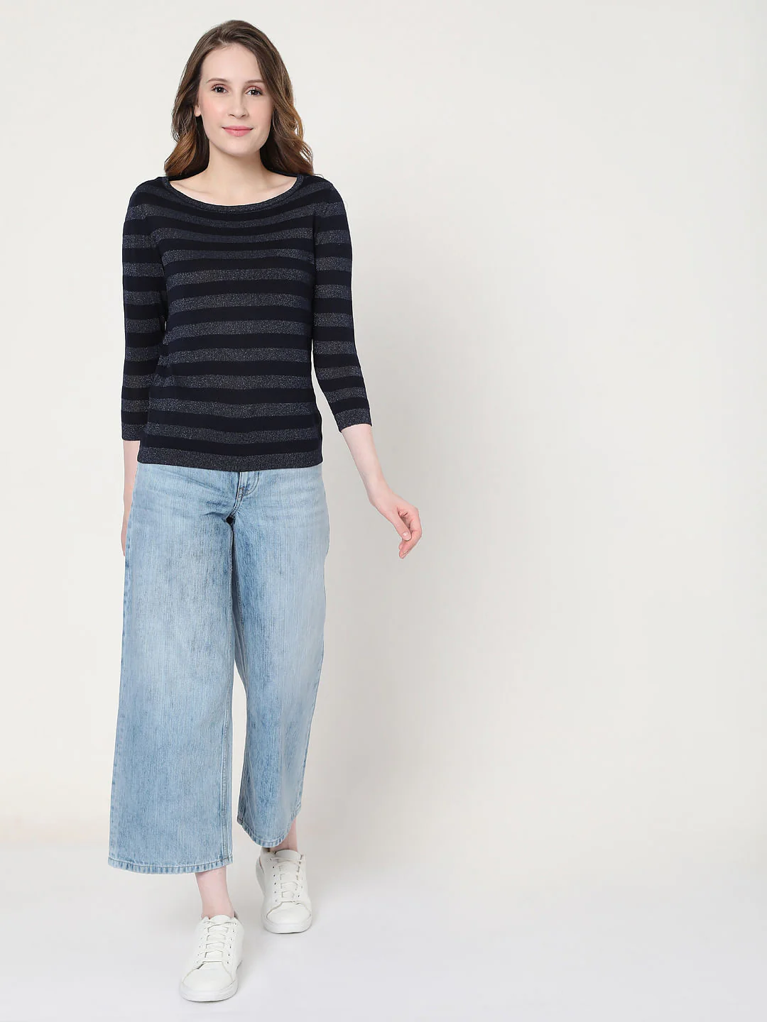 Blue Striped Knit Top - Image 5