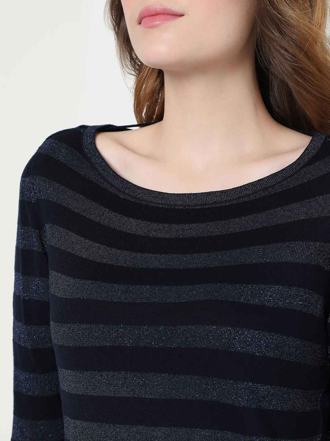 Blue Striped Knit Top - Image 6