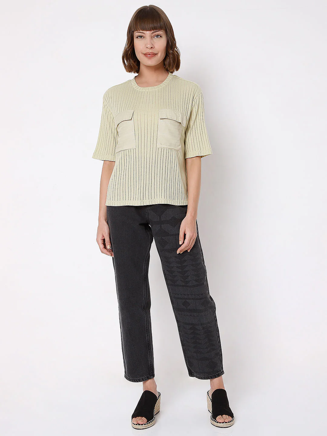 Green Ribbed T-Shirt - Image 5