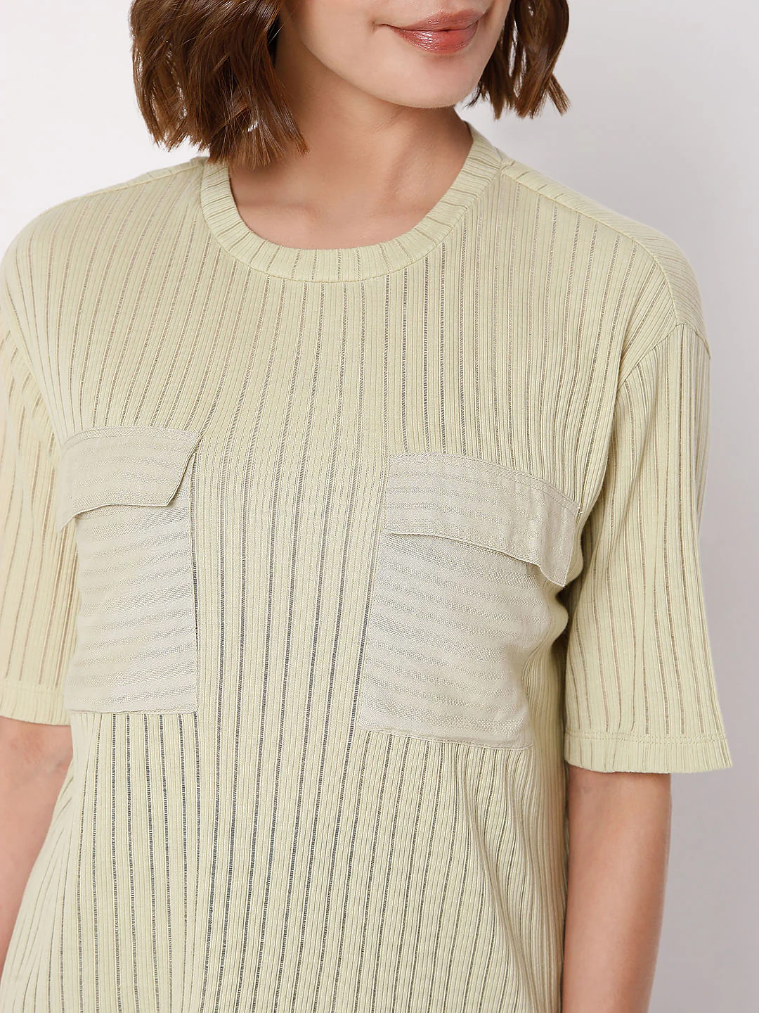 Green Ribbed T-Shirt - Image 6