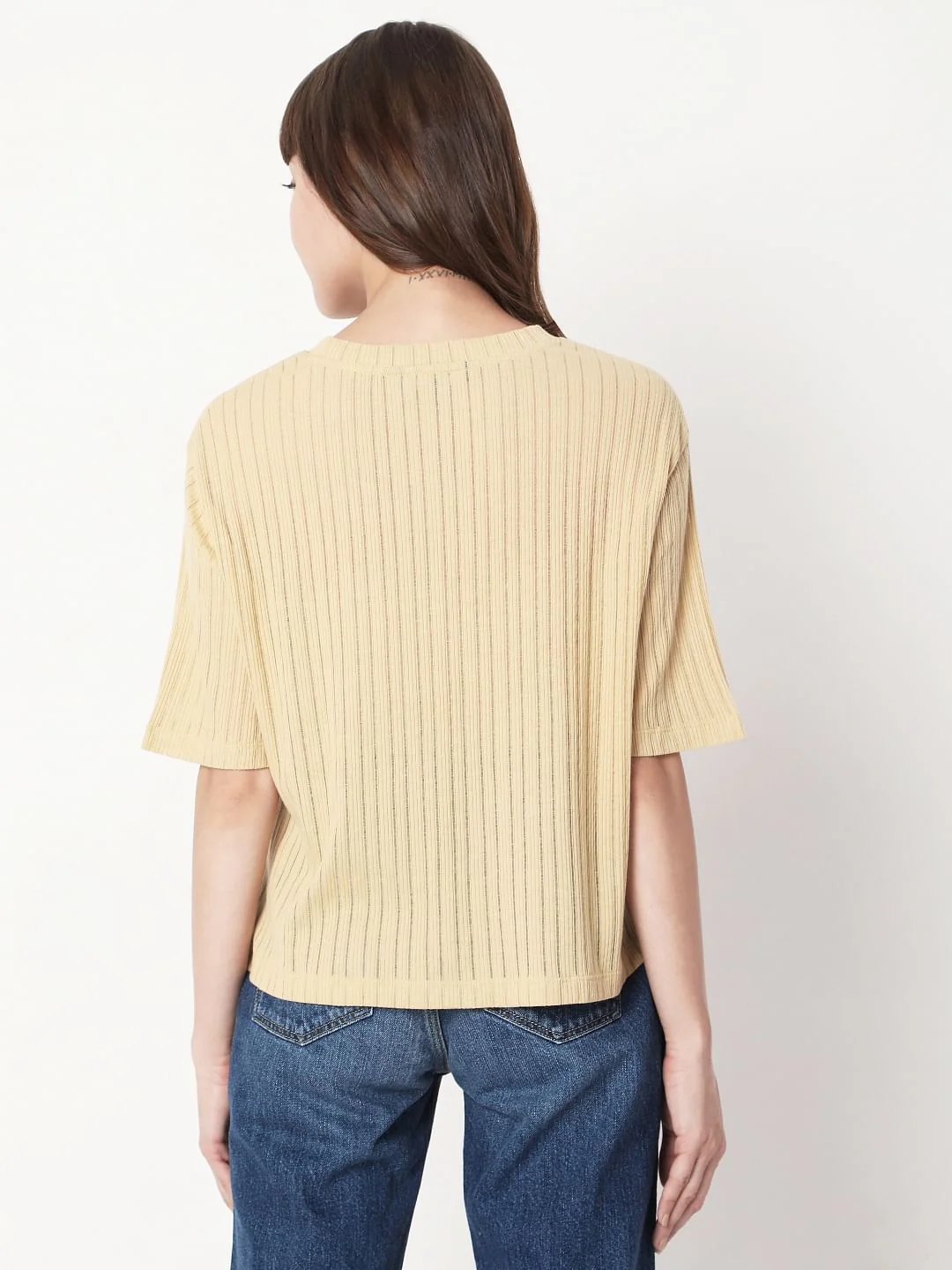 Taupe Striped T-Shirt - Image 4