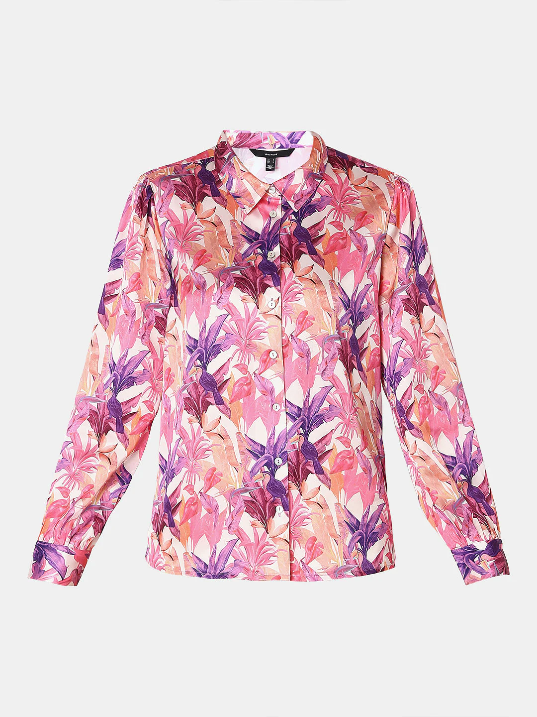 Pink Floral Satin Shirt - Image 7