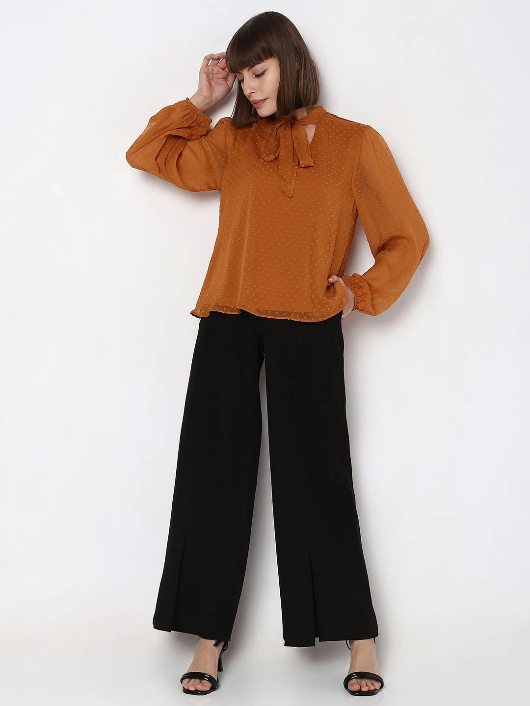 Dark Yellow Dobby Top - Image 5
