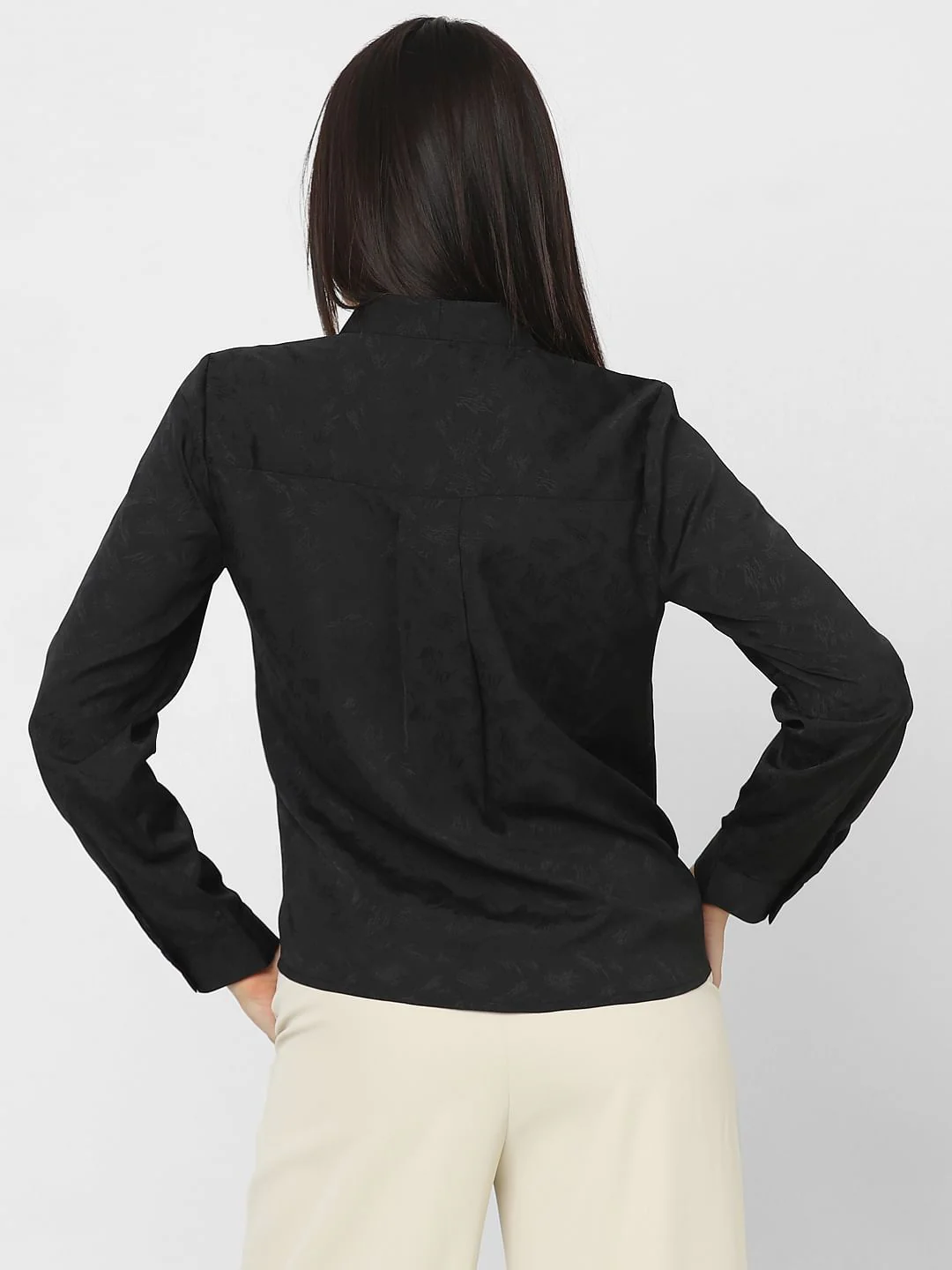 Black Jacquard Printed Top - Image 4