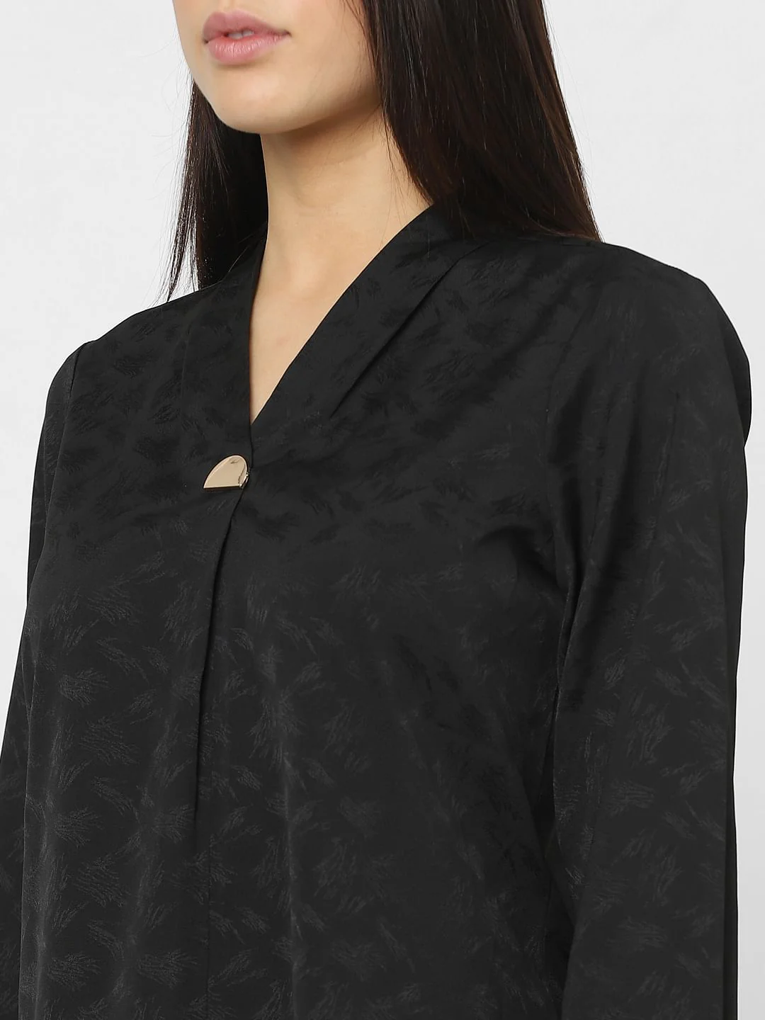 Black Jacquard Printed Top - Image 5