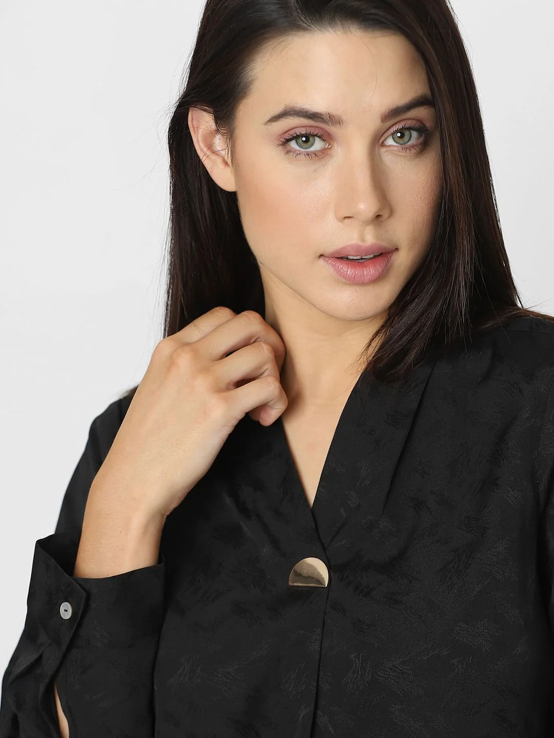 Black Jacquard Printed Top - Image 6