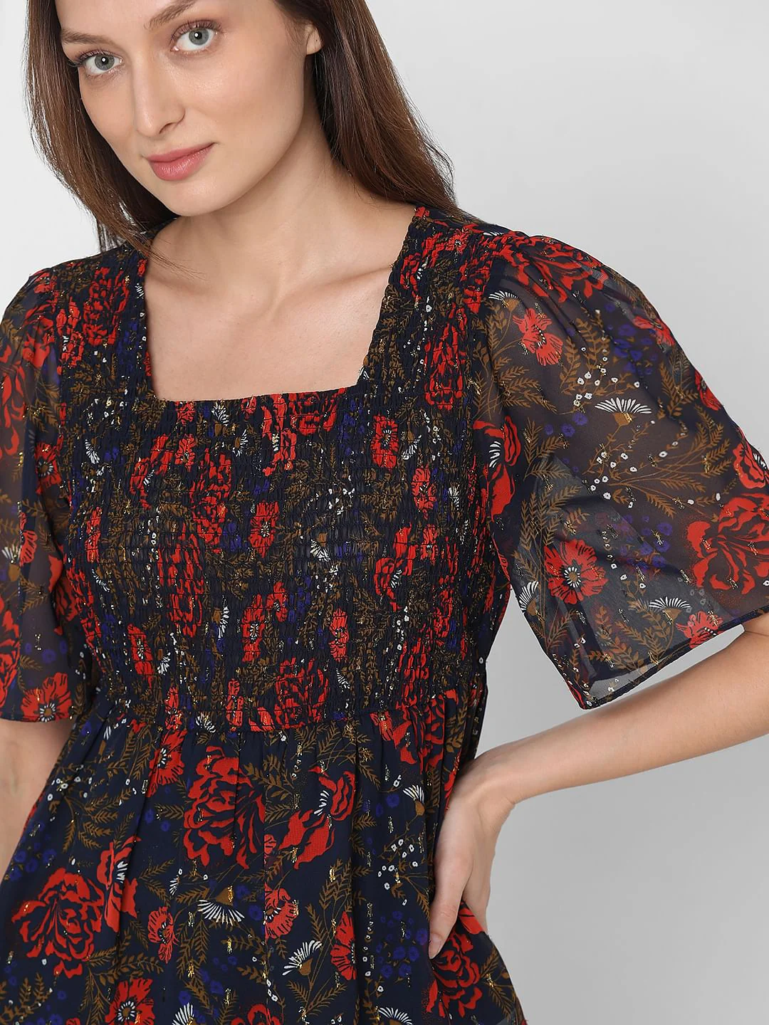 Navy Blue Rose Printed Top - Image 8
