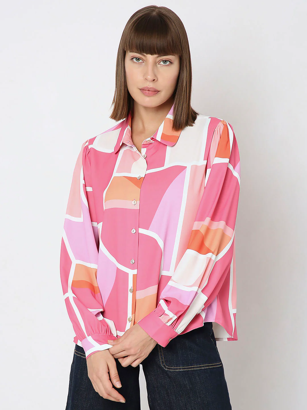 Pink Colourblocked Shirt - Image 2