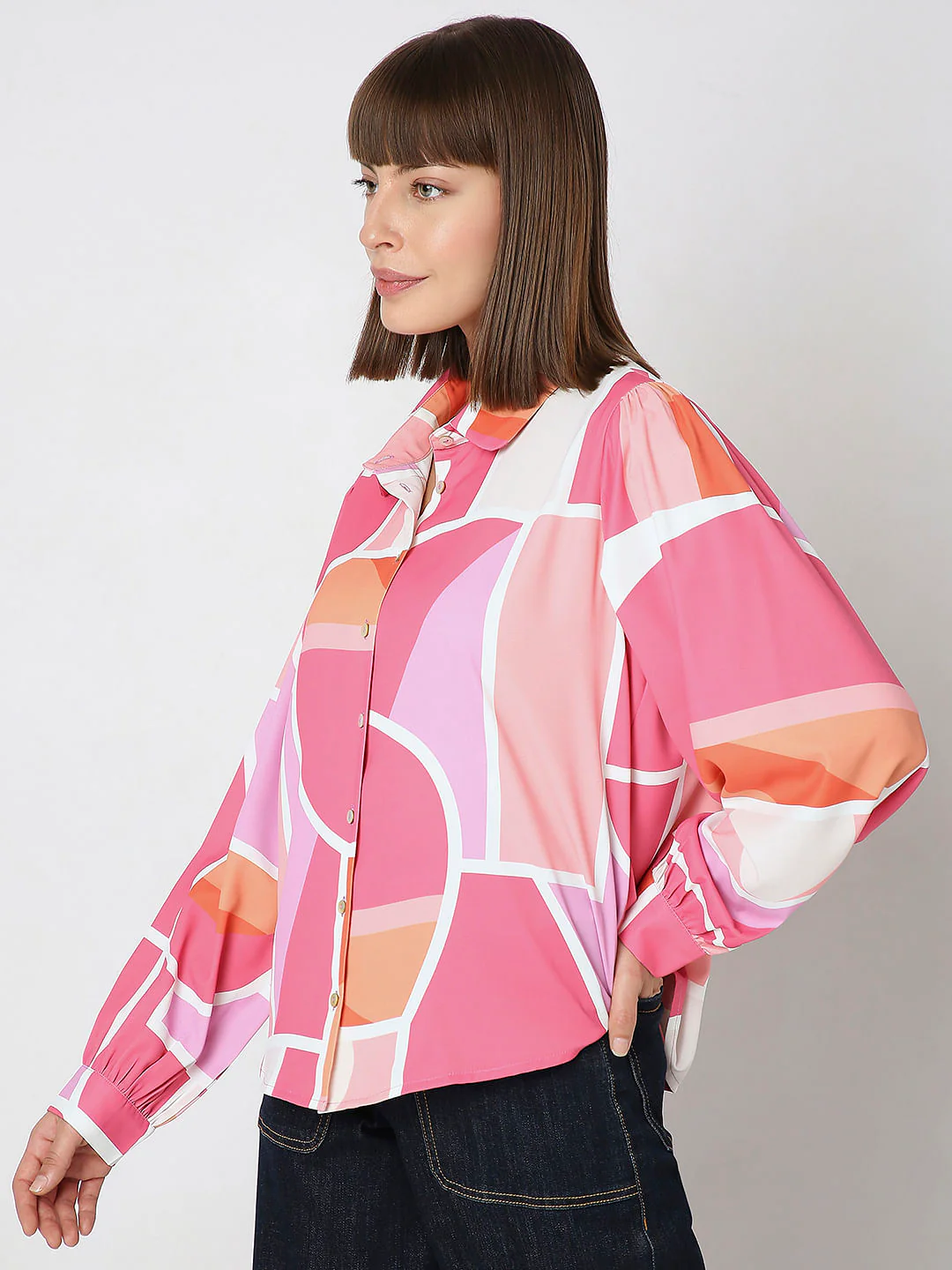 Pink Colourblocked Shirt - Image 3