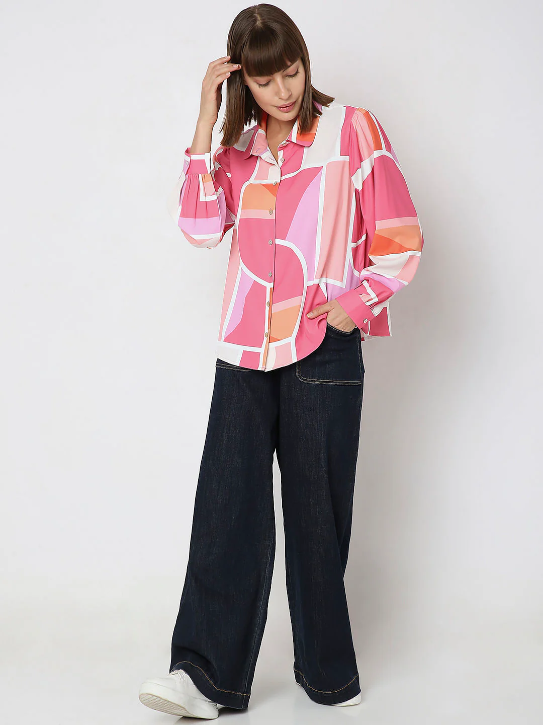 Pink Colourblocked Shirt - Image 5