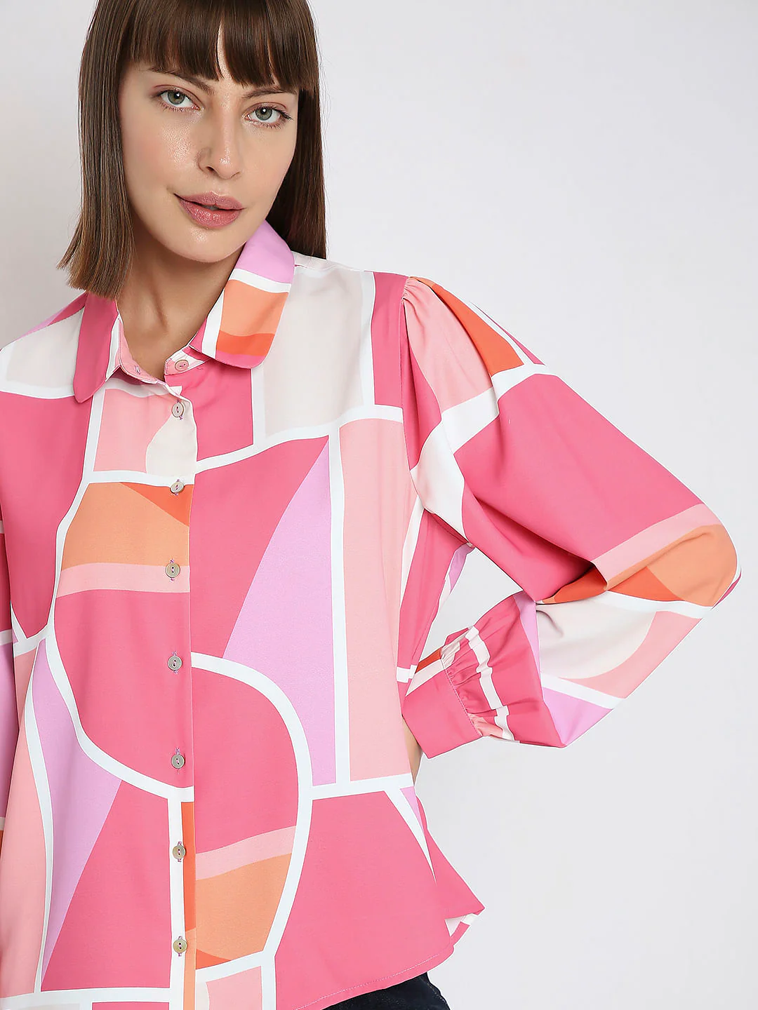 Pink Colourblocked Shirt - Image 6