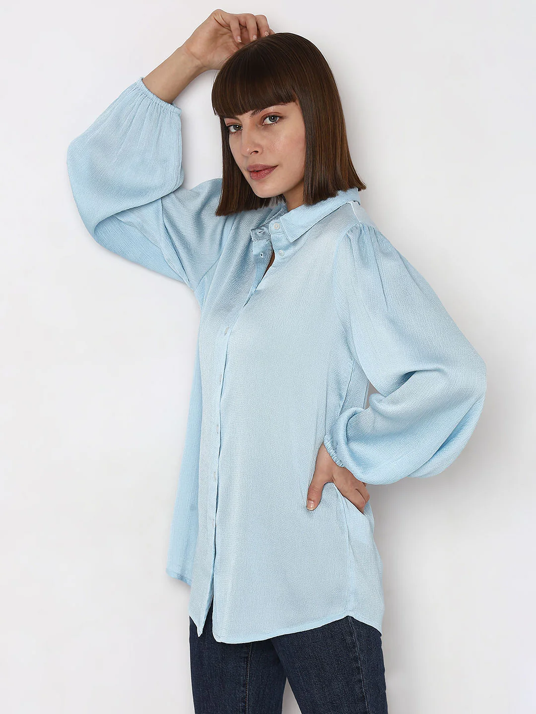 Light Blue Textured Shirt - Image 3