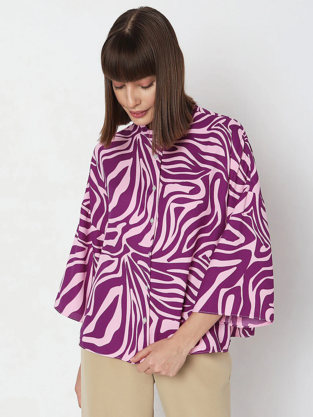 Purple Abstract Print Shirt - Image 2