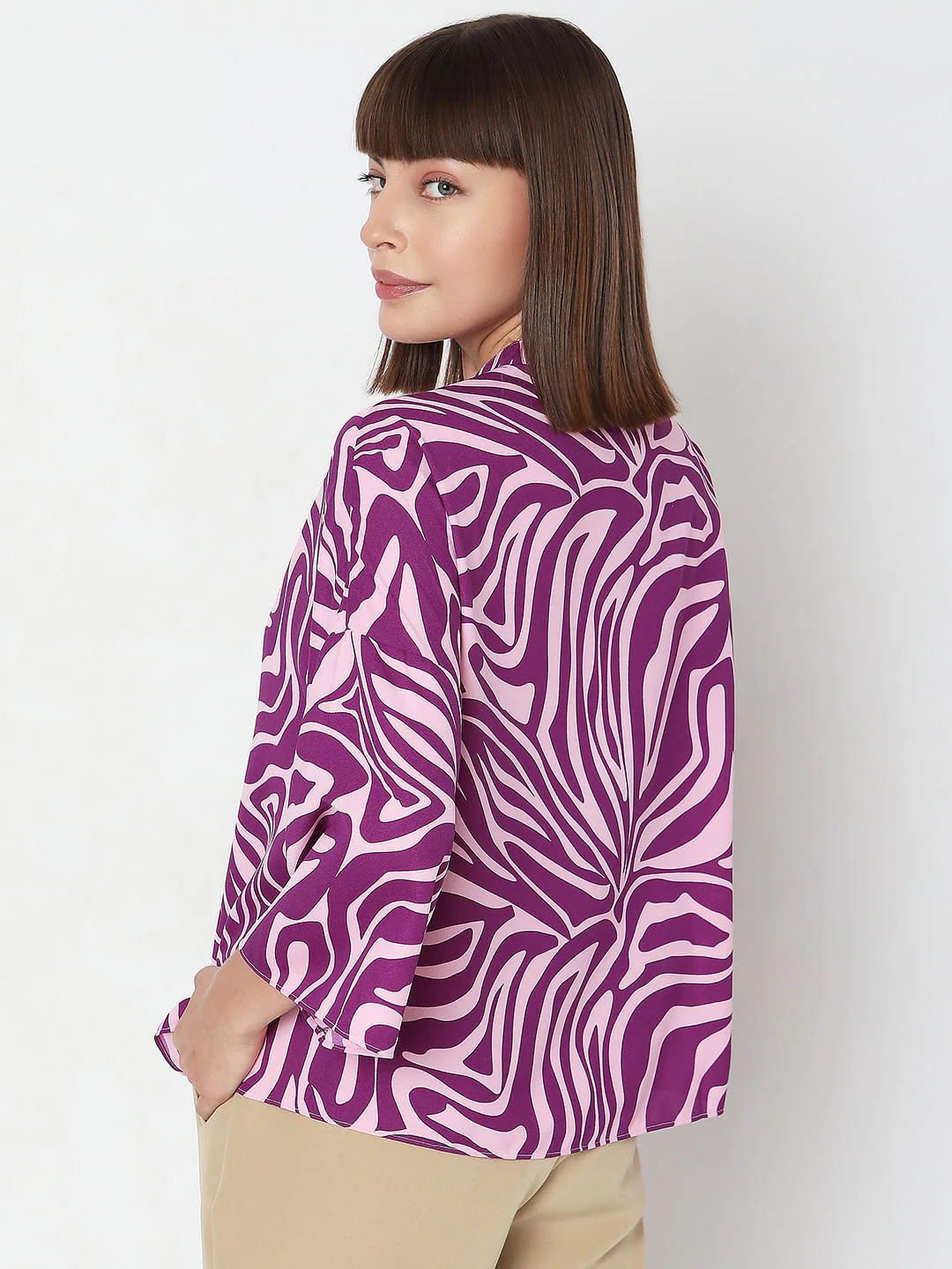 Purple Abstract Print Shirt - Image 4