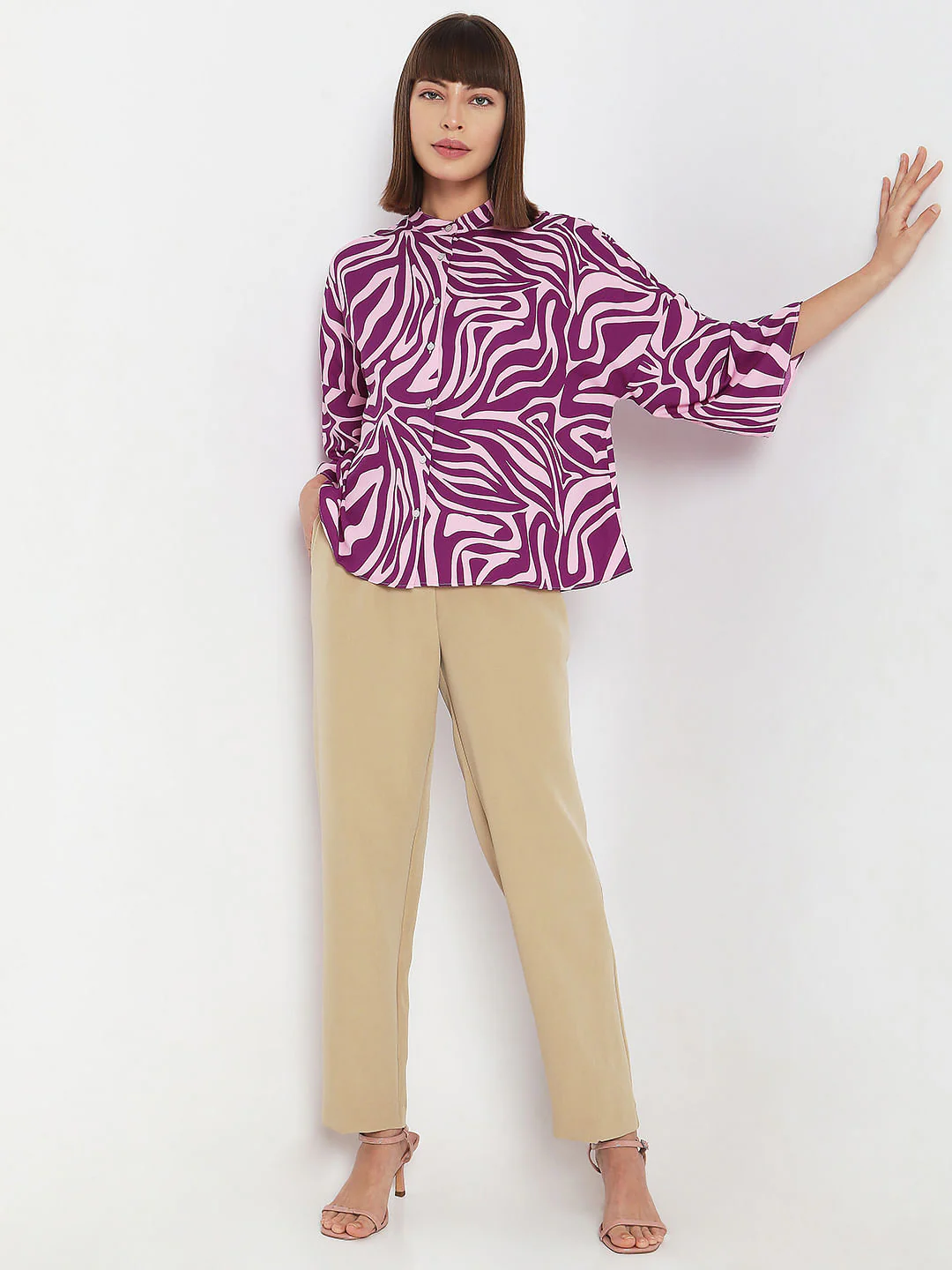 Purple Abstract Print Shirt - Image 5