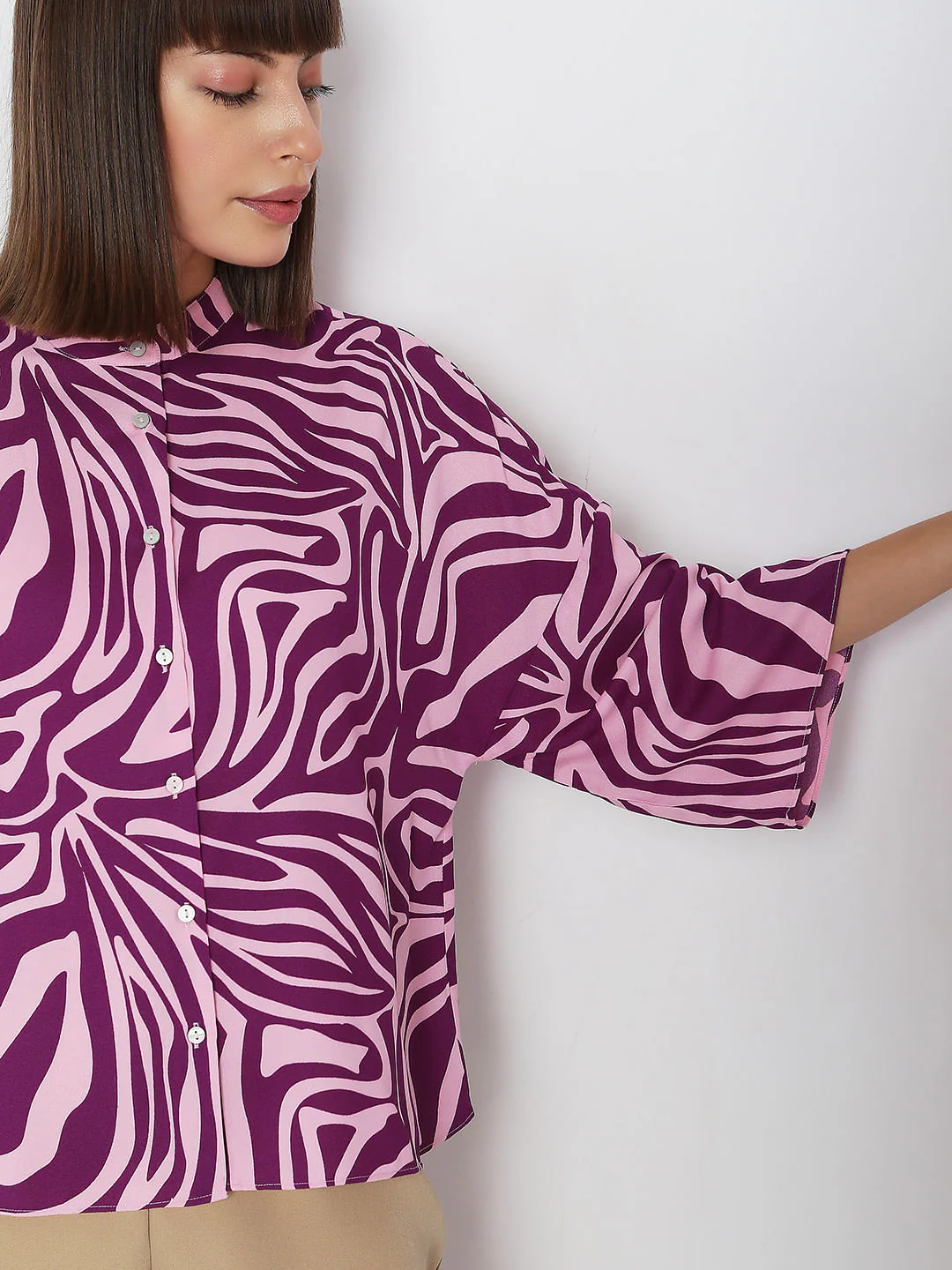 Purple Abstract Print Shirt - Image 6