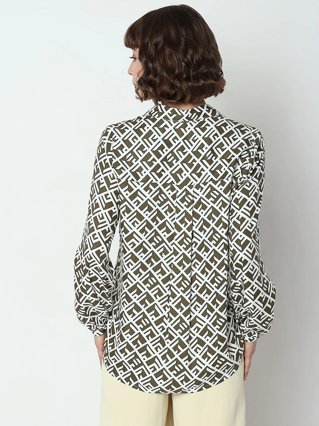White Abstract Print Top - Image 4