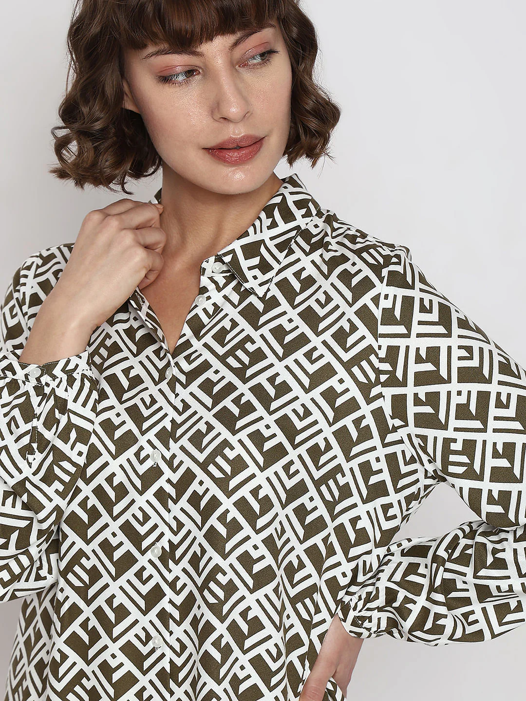 White Abstract Print Top - Image 6