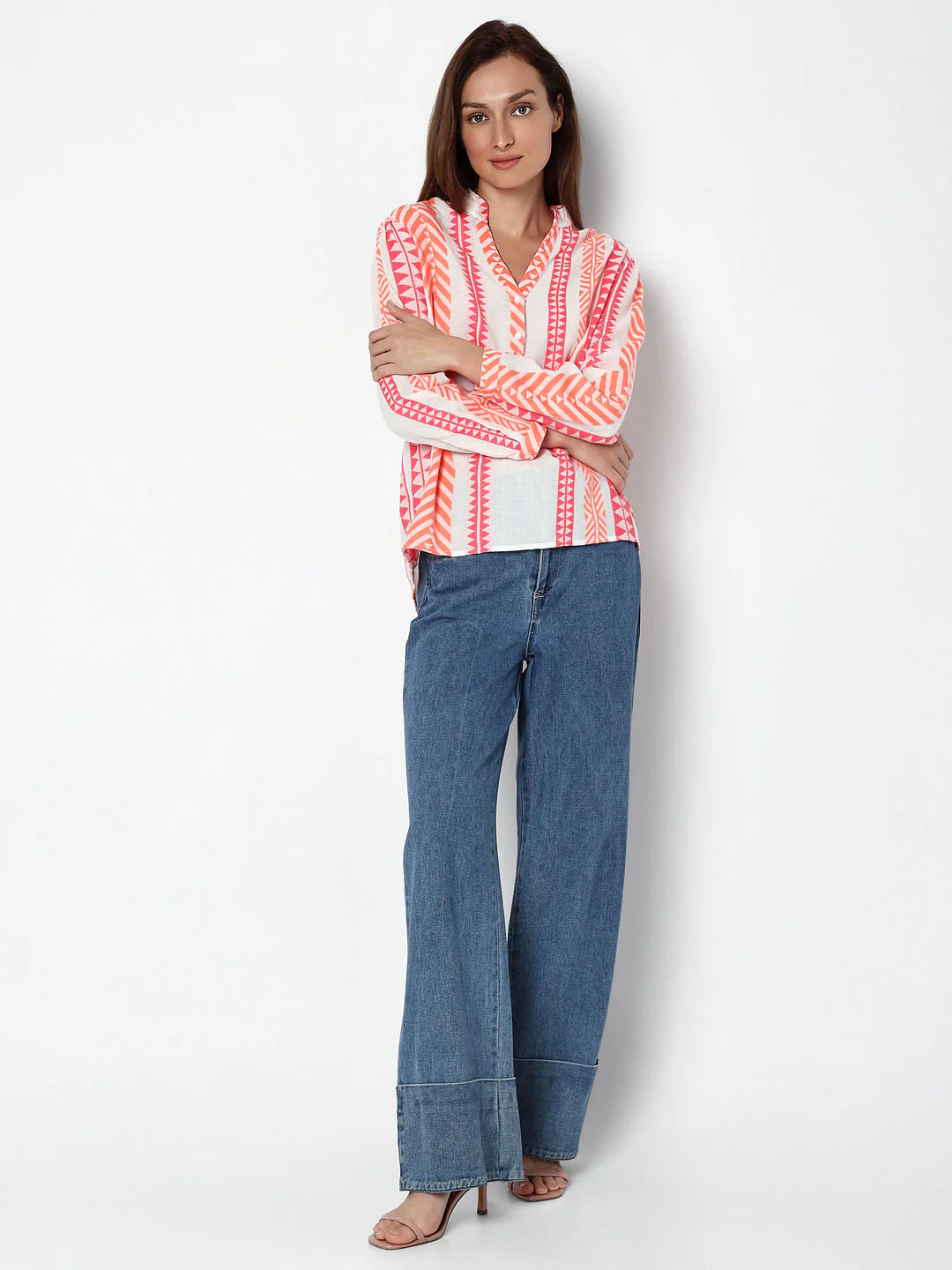 Coral Pink Printed Top - Image 5