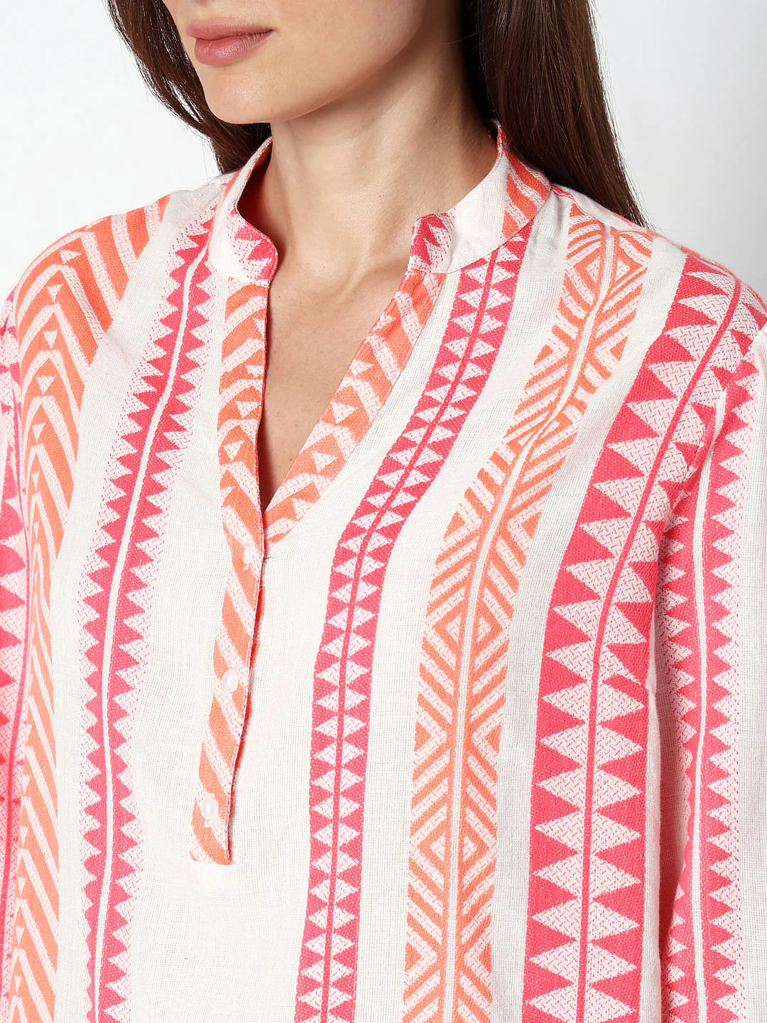 Coral Pink Printed Top - Image 8