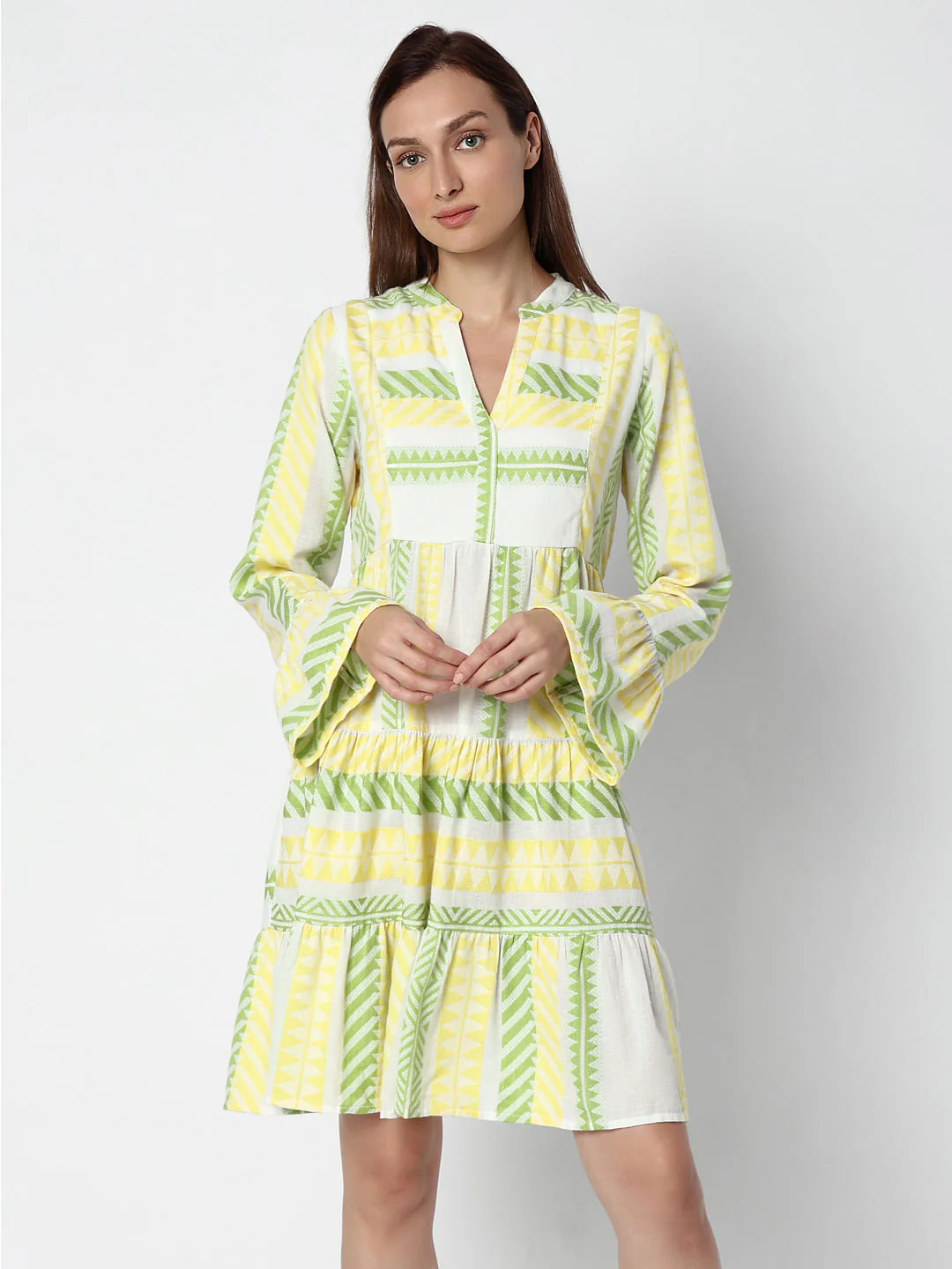Cream Printed Shift Dress - Image 2