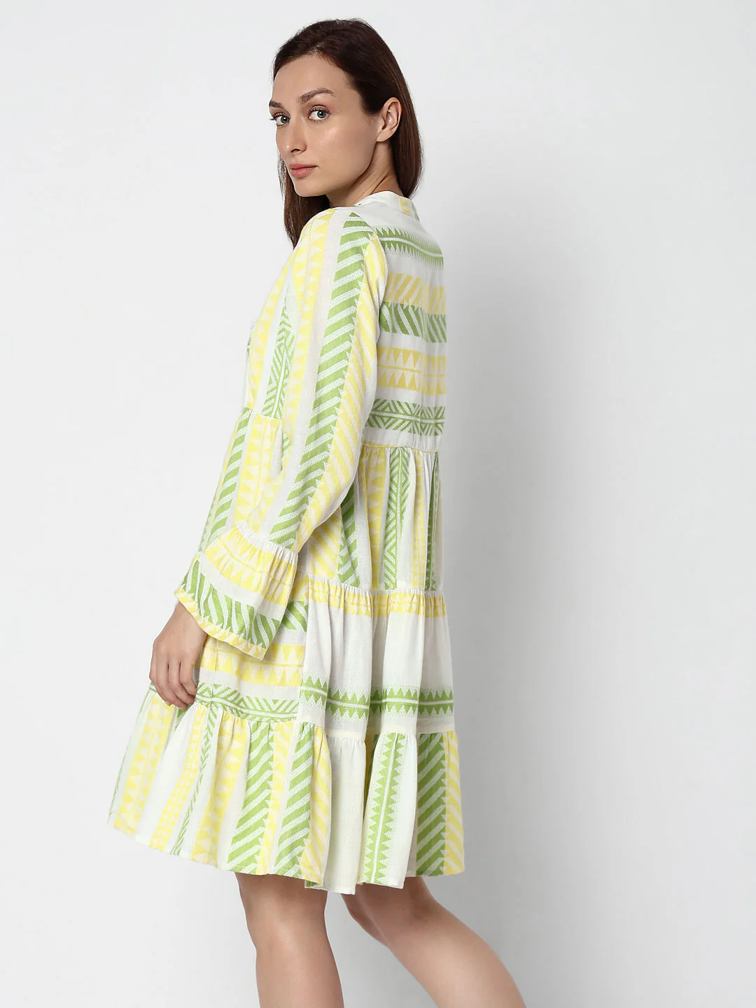 Cream Printed Shift Dress - Image 4