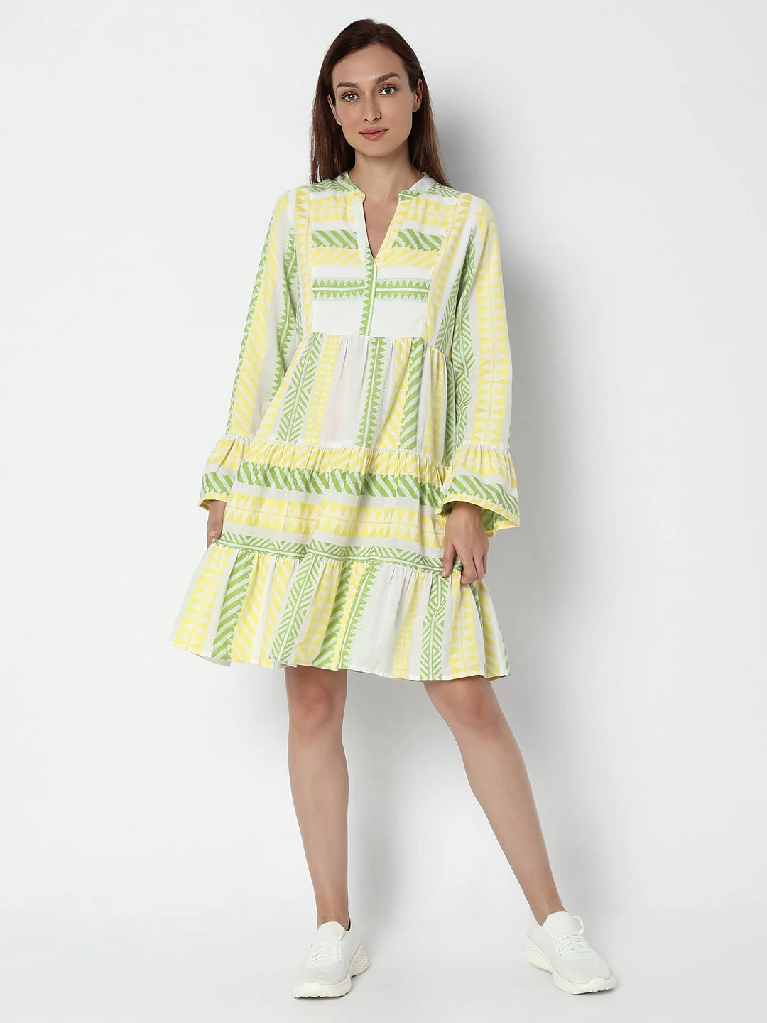 Cream Printed Shift Dress - Image 5