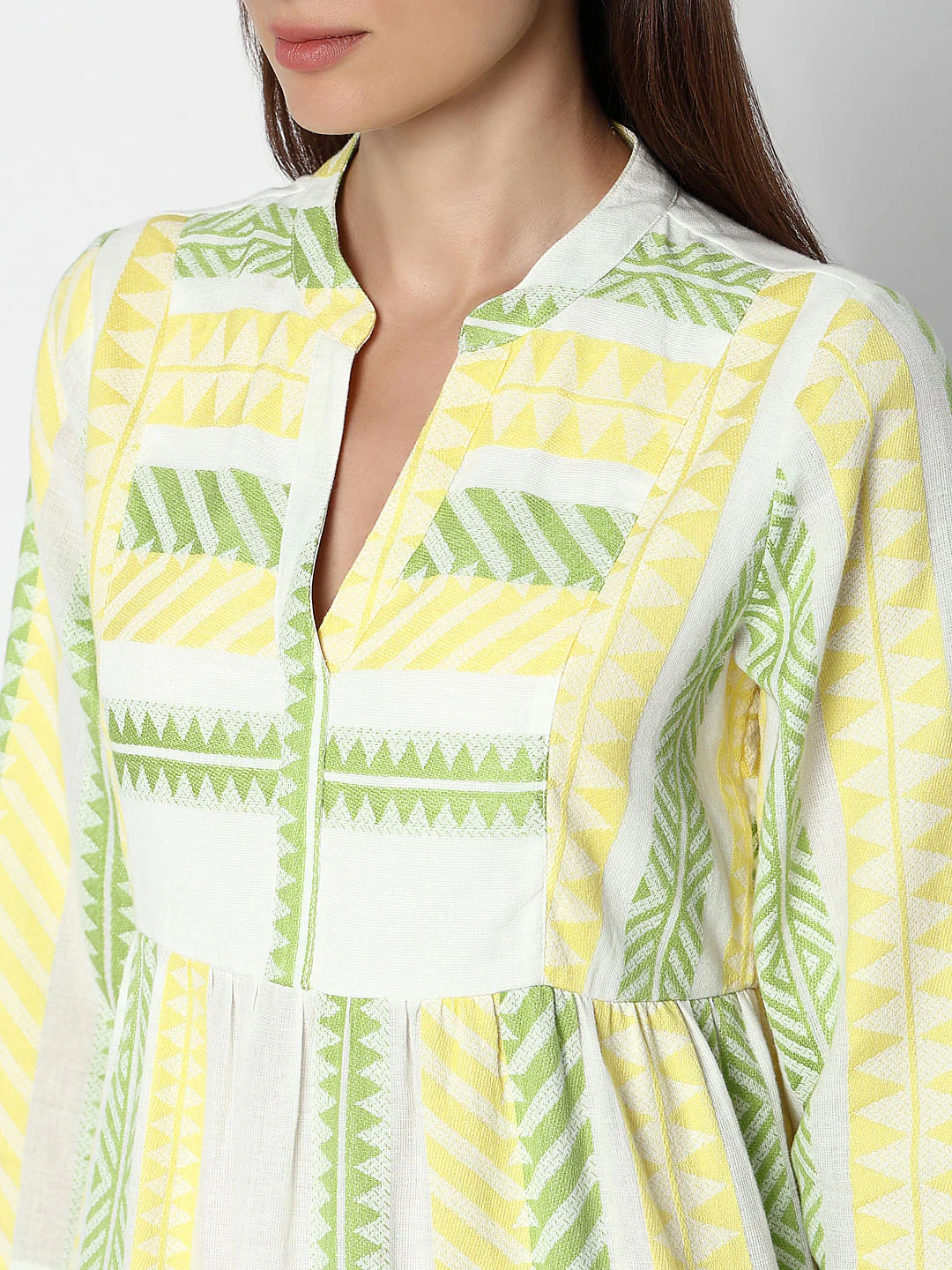 Cream Printed Shift Dress - Image 8