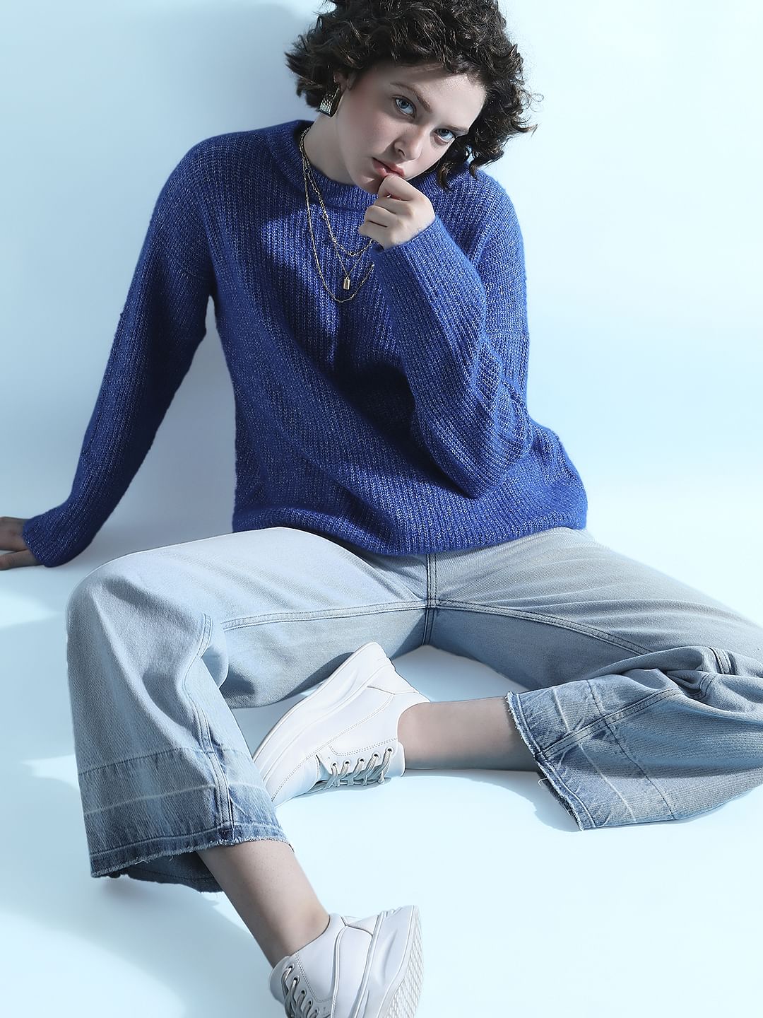 Blue Full Sleeves Pullover