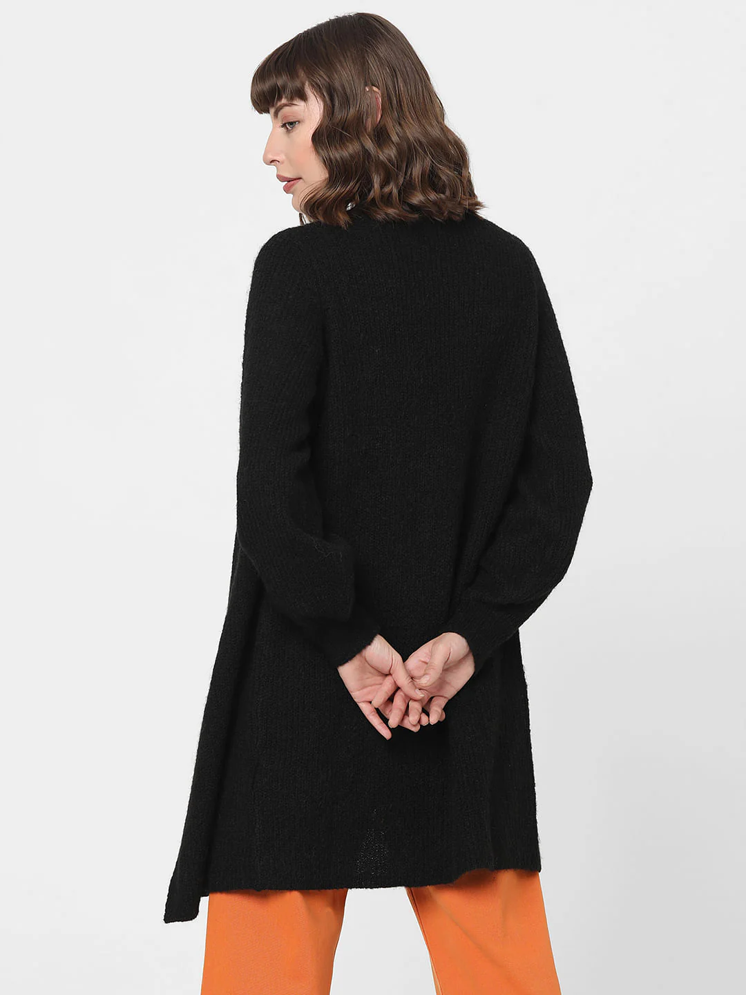 Black Front Open Cardigan - Image 4
