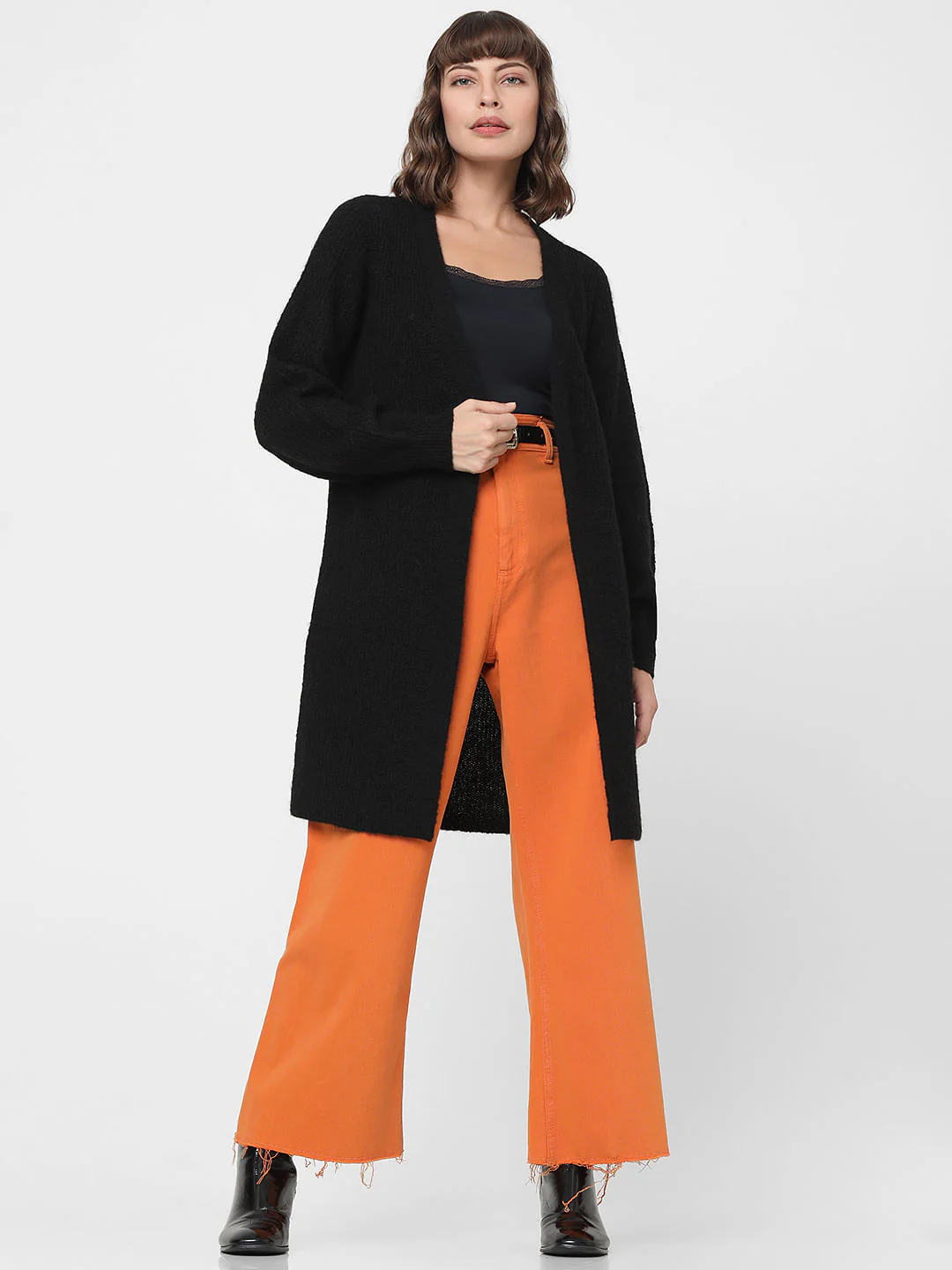 Black Front Open Cardigan - Image 5