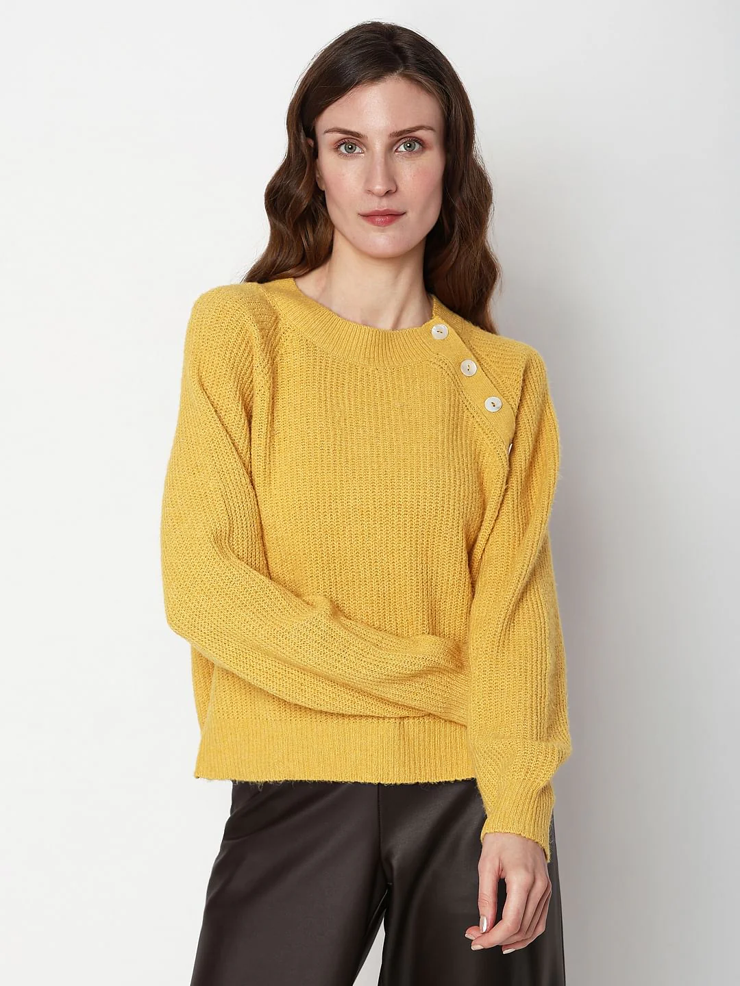 Yellow Button Detail Pullover - Image 2