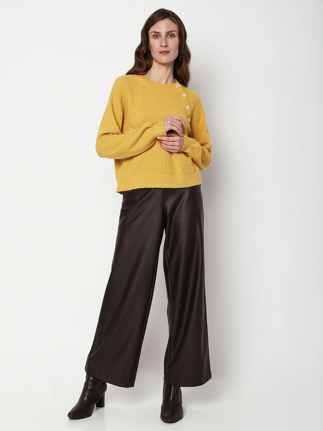 Yellow Button Detail Pullover - Image 5