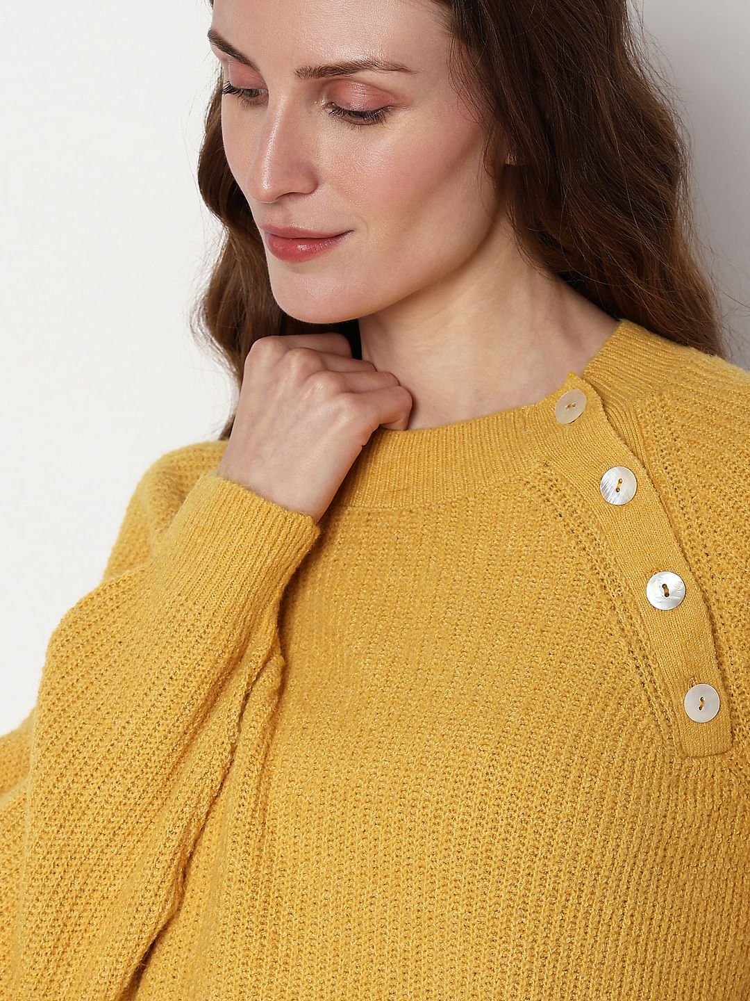 Yellow Button Detail Pullover - Image 6