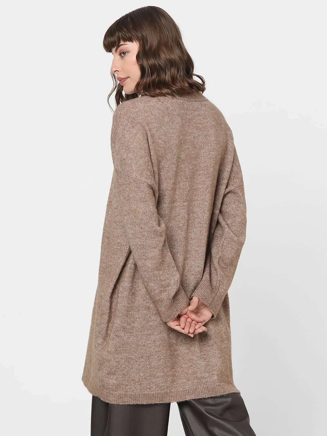 Brown Buttoned Front Cardigan - Image 4