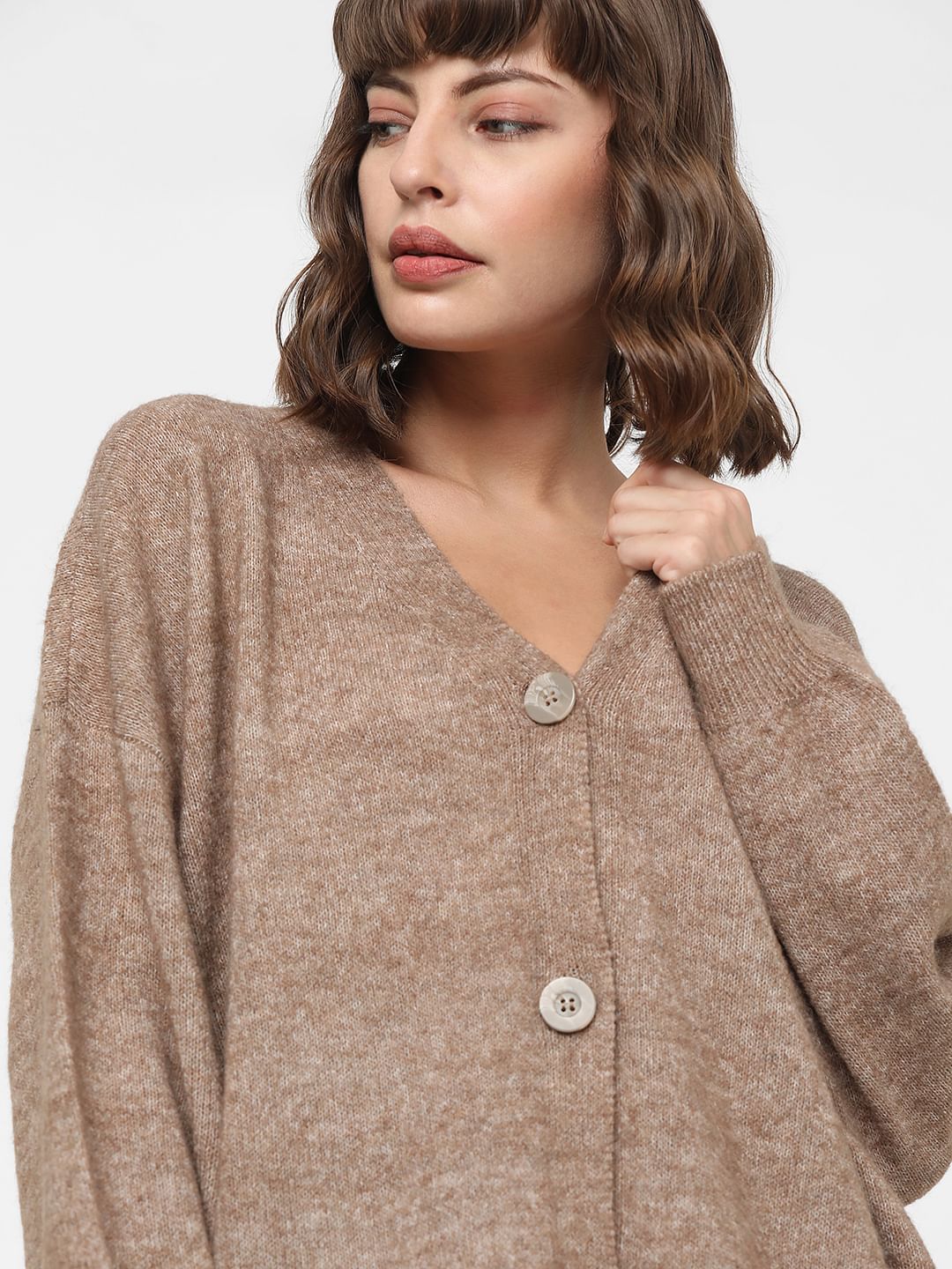 Brown Buttoned Front Cardigan - Image 6