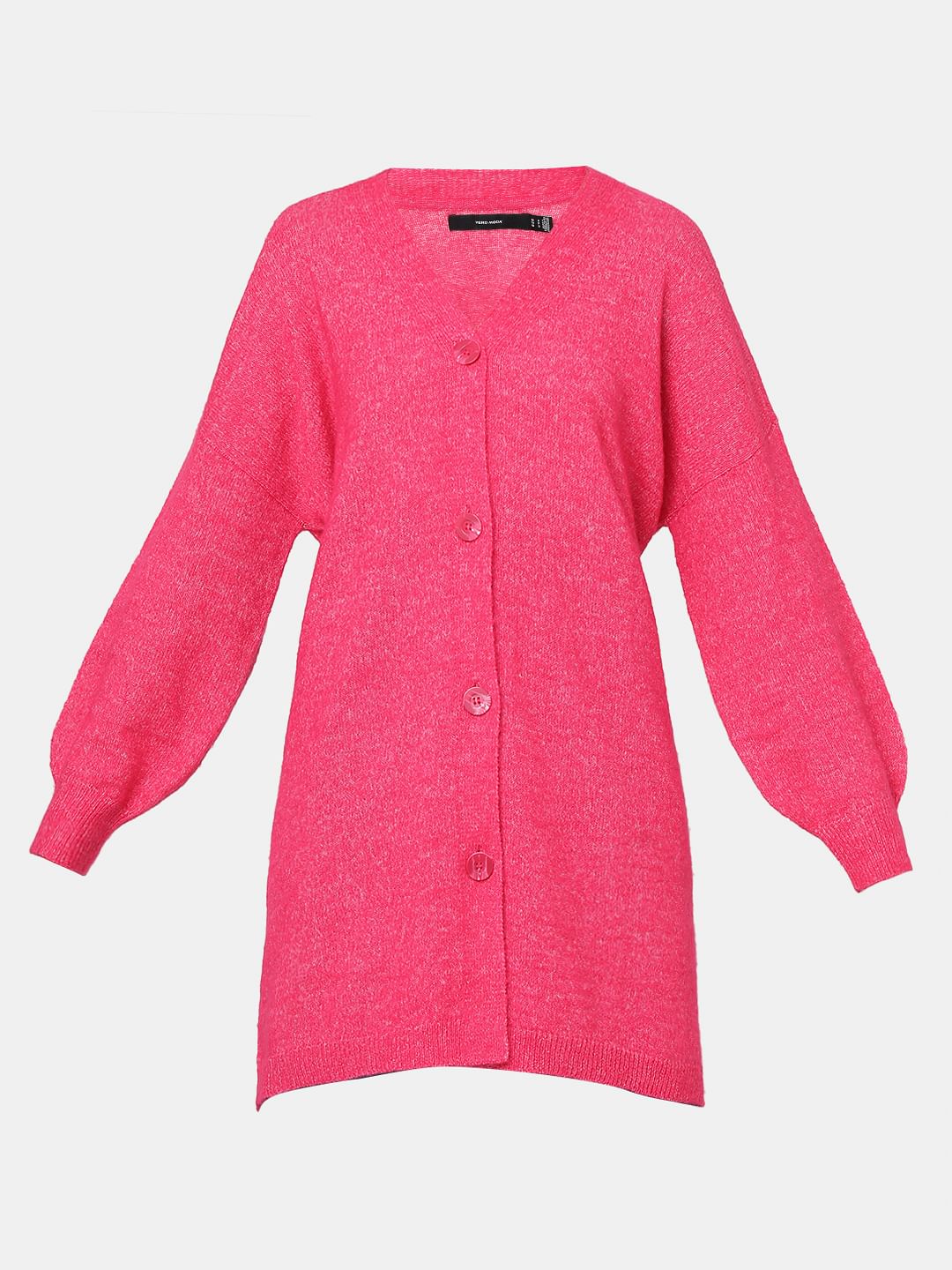 Hot Pink Buttoned Front Cardigan - Image 7