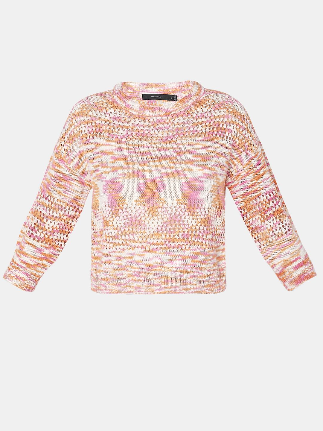 Orange Jacquard Knit Pullover - Image 7