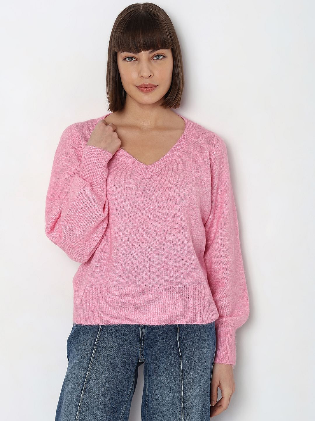 Pink V-Neck Pullover - Image 2